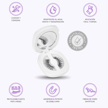 EYECONIC™ LASHES – Pestañas Magnéticas 3D Reutilizables